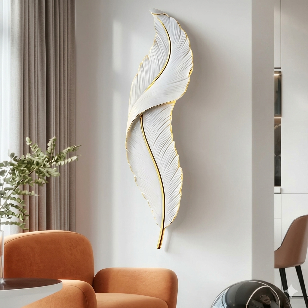 White Leaf Wall Light