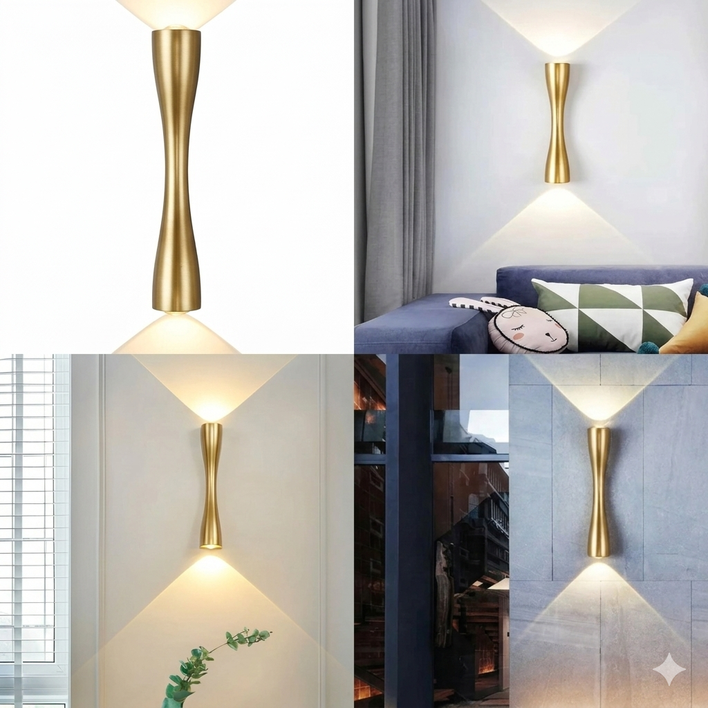 Golden Waterproof Indoor and Outdoor LED Wall Light