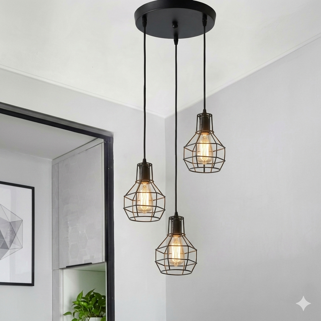 3in1 Nest wire cage Hanging Lamp