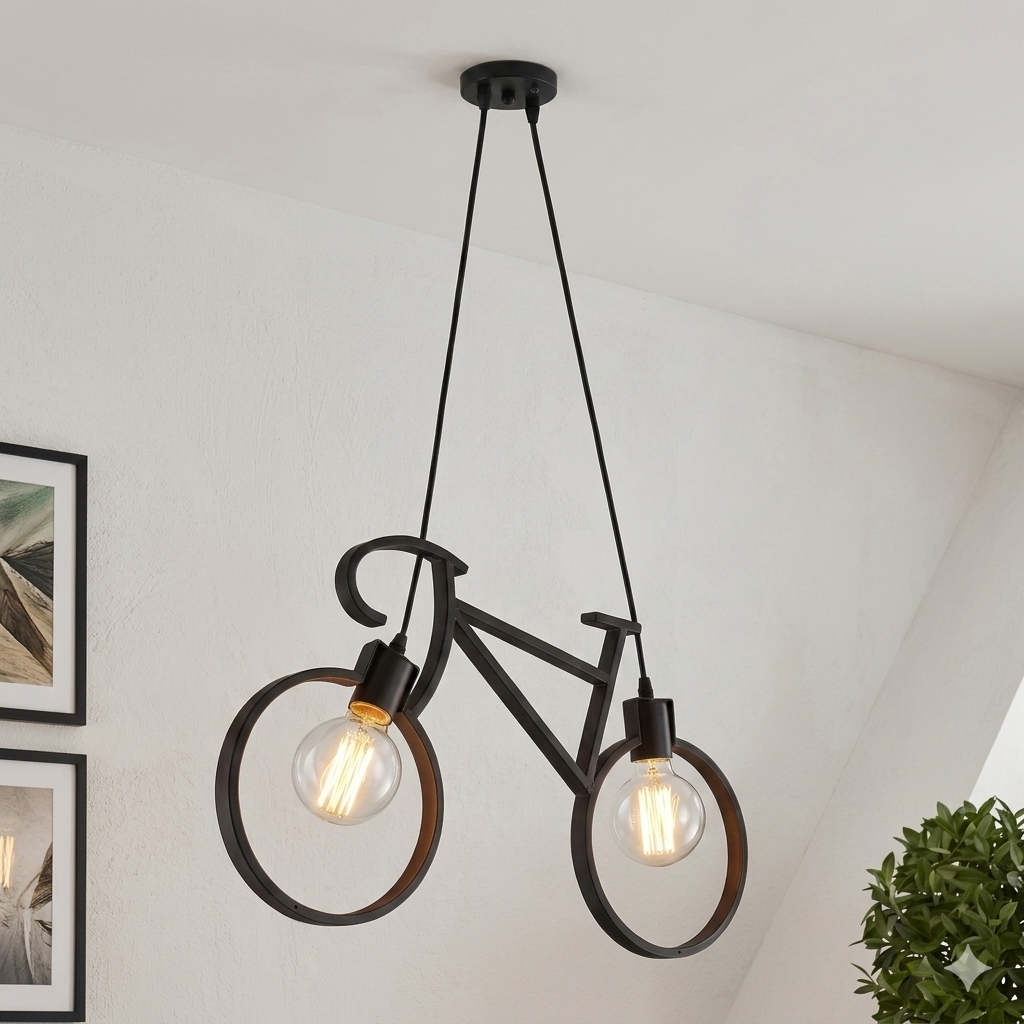 Cycle Shaped Hanging Lamp