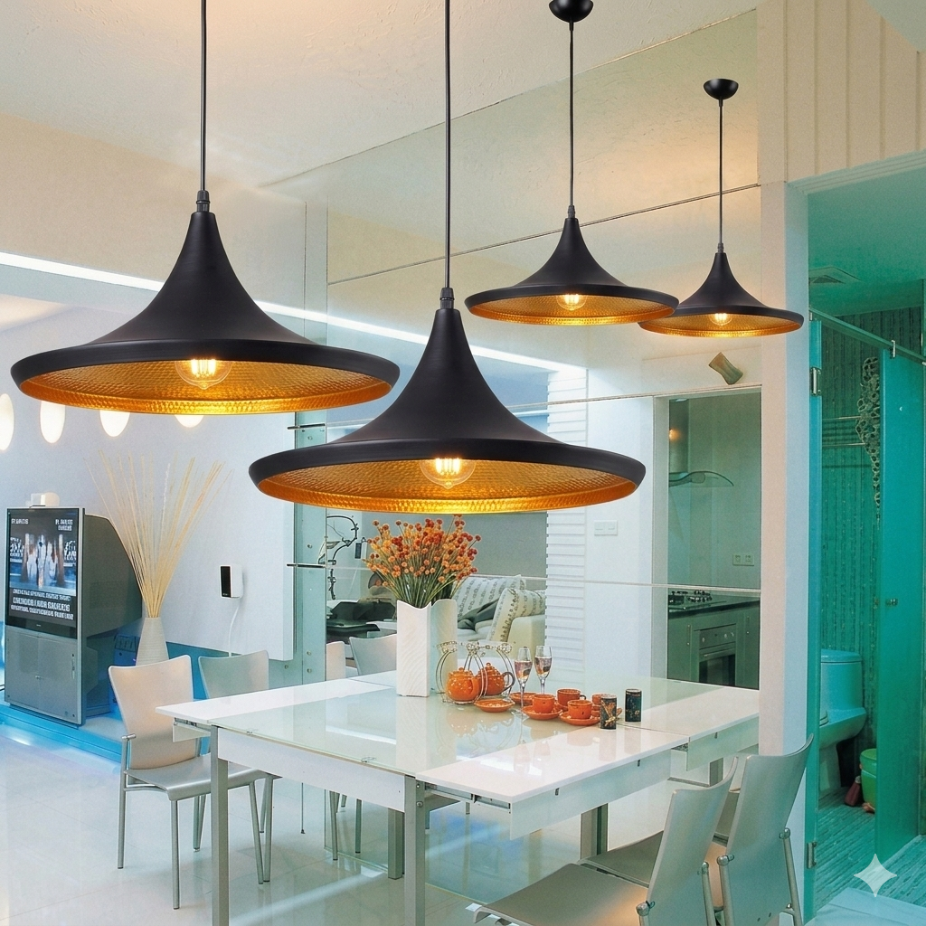 Vintage Golden Interior Hanging Lamp