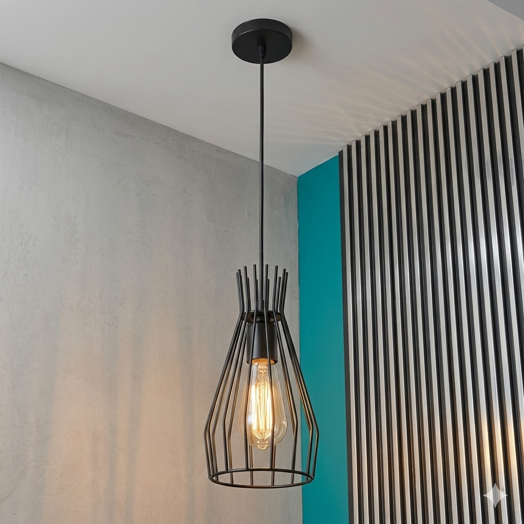 3in1 Iron wire cage pendant Lamp