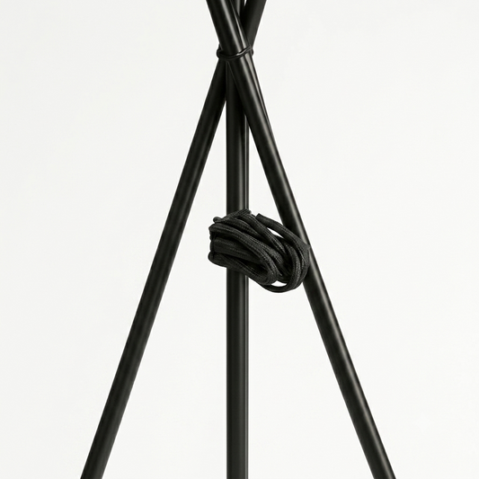 Noir Tripod Floor Lamp with Fabric Shade