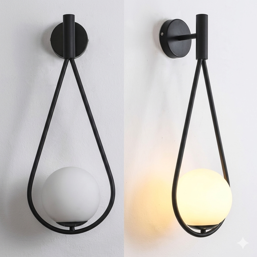 Black Drop Light | Wall Scone