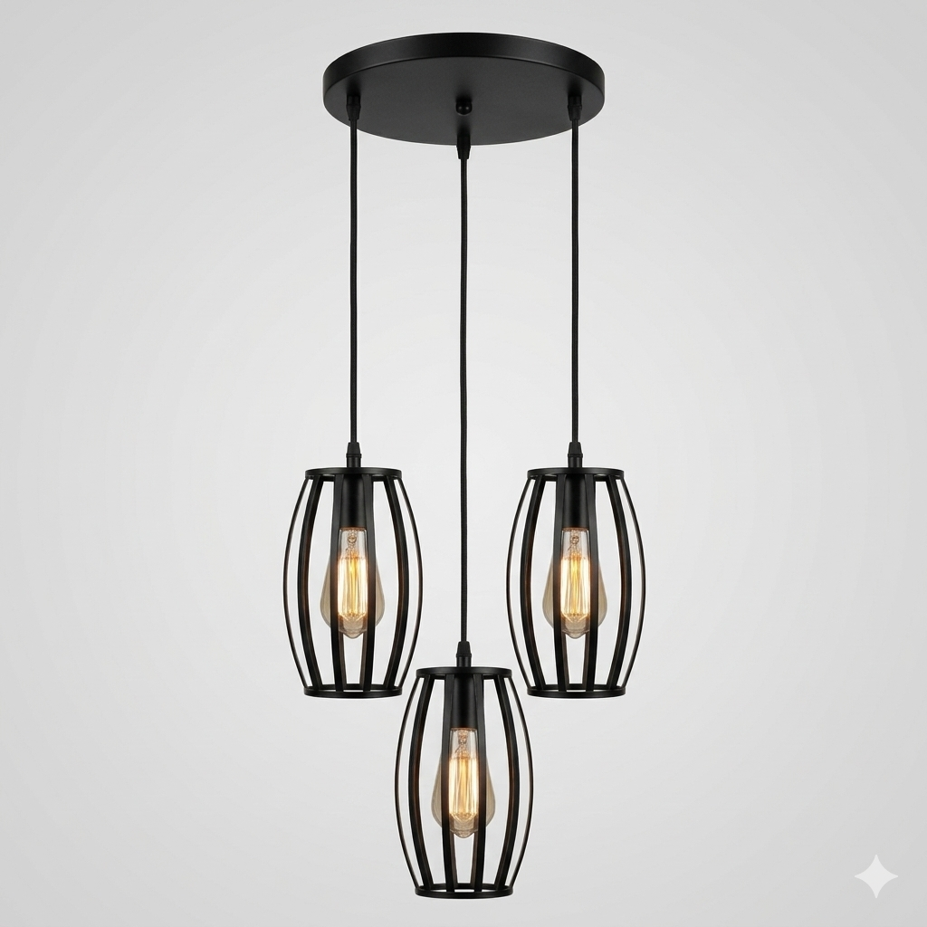 3in1 Drum shaped Hanging Lamp