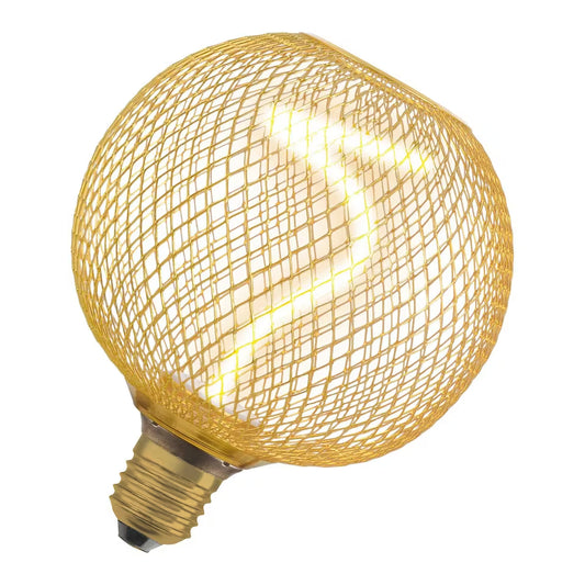 Decor LED Spiral Filament Square Lamp Bulb Black 14W Warm White Dimmable ( golden Globe shape )