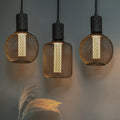 Decor LED Spiral Filament Square Lamp Bulb Black 14W Warm White Dimmable ( Black Square/Barrel shape )