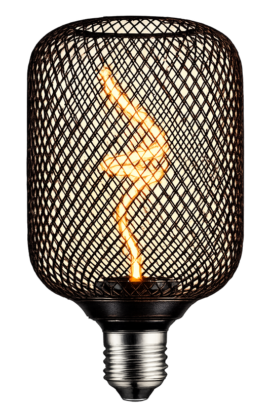 Decor LED Spiral Filament Square Lamp Bulb Black 14W Warm White Dimmable ( Black Square/Barrel shape )