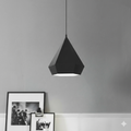 Black Geometric Hood Hanging Lamp
