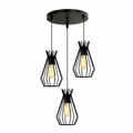 3in1 Iron wire cage pendant Lamp