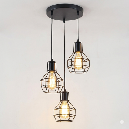 3in1 Nest wire cage Hanging Lamp