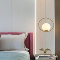 Circle-Shaped Hanging Light with Globe
