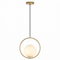 Circle-Shaped Hanging Light with Globe