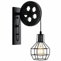 Nest Wall Lamp with Pulley Wheel Design (Black)