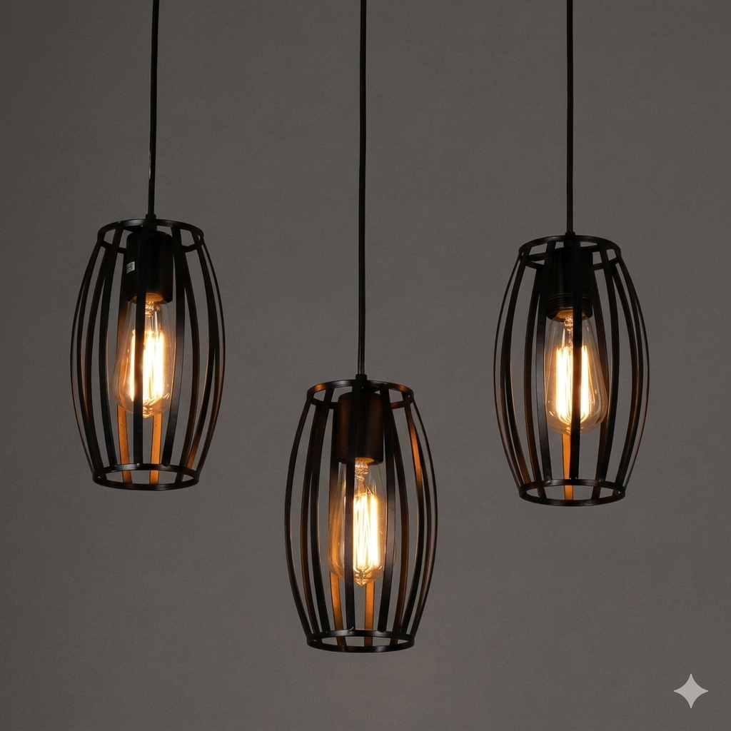 3in1 Drum shaped Hanging Lamp
