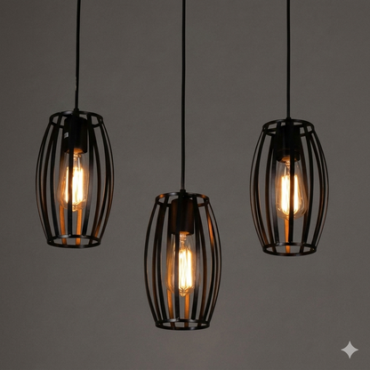 3in1 Drum shaped Hanging Lamp