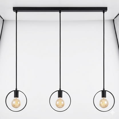 3in1 Ring shape Hanging Lamp in Rectangular Base