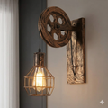 Nest Wall Lamp with Pulley Wheel Design