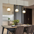 Oval-Shaped Hanging Light with Globe