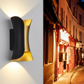 Black Golden Waterproof Up and Down Wall Light