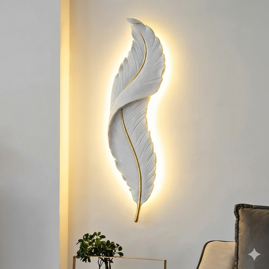 White Leaf Wall Light