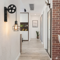 Nest Wall Lamp with Pulley Wheel Design (Black)