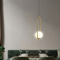 Oval-Shaped Hanging Light with Globe
