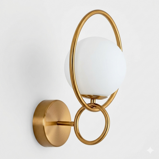 Ring White Globe Wall Scone