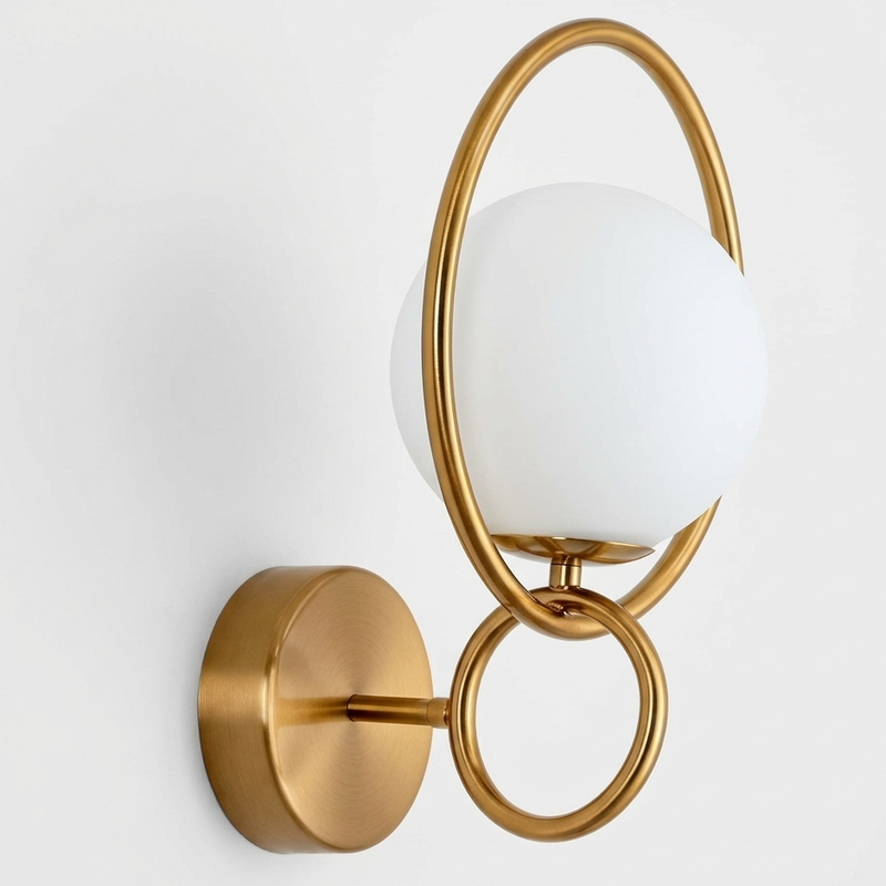 Ring White Globe Wall Scone