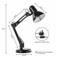 Adjustable Study Table Desk Lamp Flexible Swing Arm with (Base or Clamp Optinal)