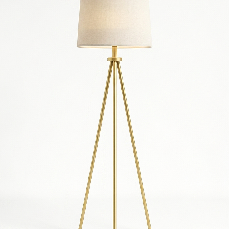 Golden Tripod Floor Lamp