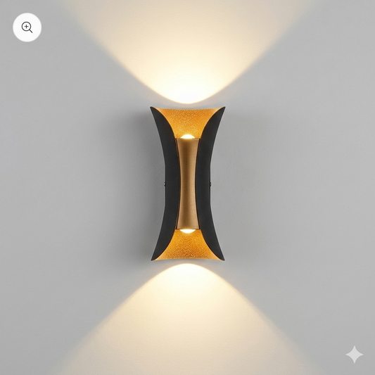 Black Golden Waterproof Up and Down Wall Light