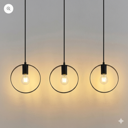 3in1 Ring shape Hanging Lamp in Rectangular Base