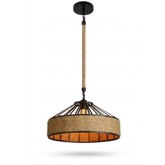 Industrial Hemp Rope Pendant Light