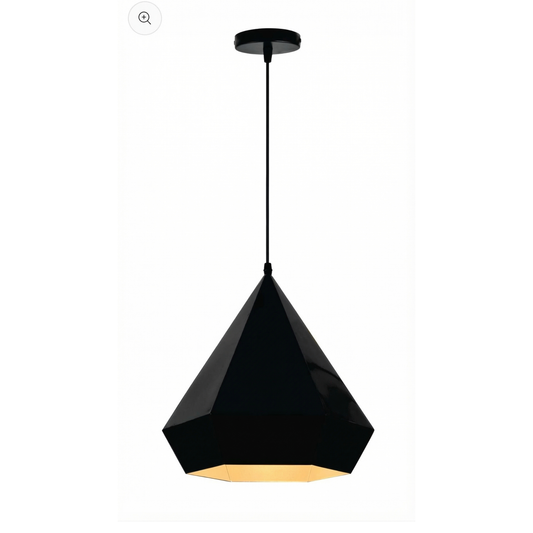 Black Geometric Hood Hanging Lamp