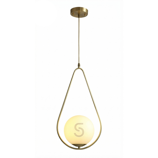 Drop-Shape Hanging Light with Globe
