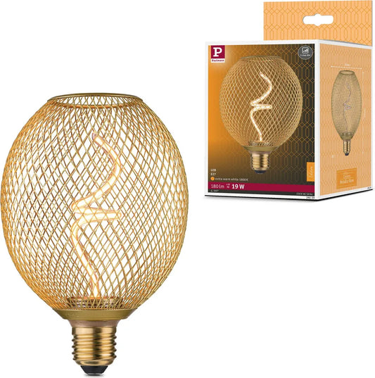 Decor LED Spiral Filament Square Lamp Bulb Black 14W Warm White Dimmable ( golden oval shape )